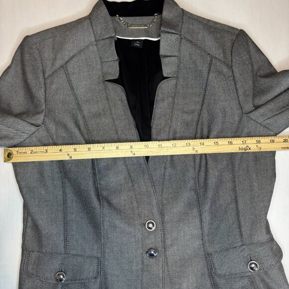 WHBM White House Black Market Blazer Jacket Long Sleeve Women's Size 14 Gray - Picture 9 of 16